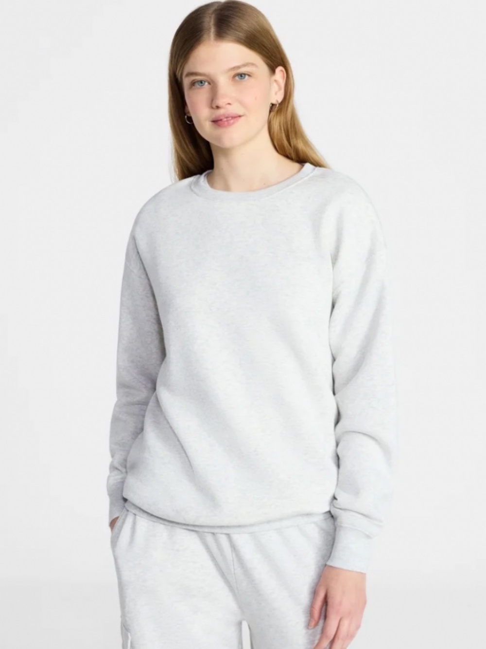 Gray Oversized Fleece Crewneck